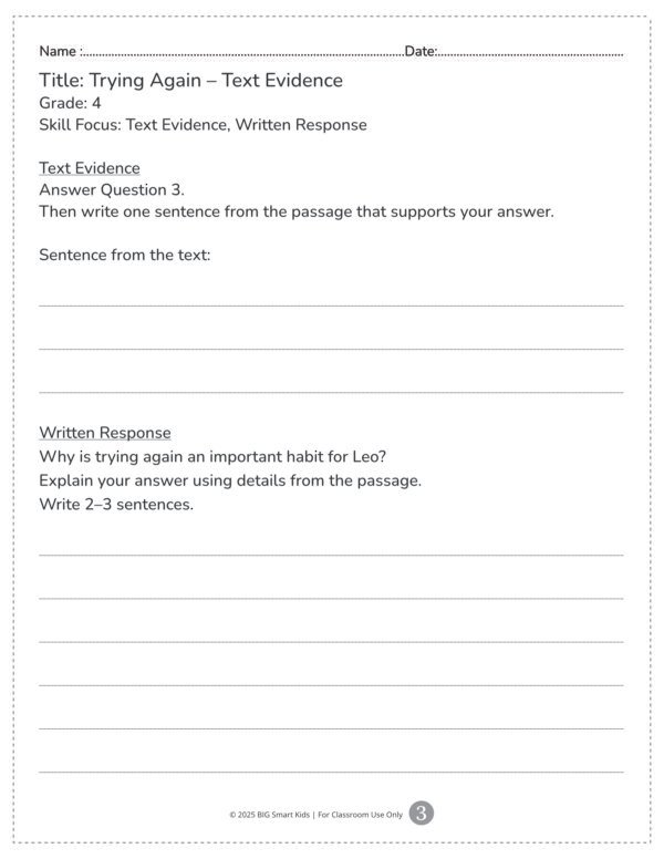 245-ฌ7-Persuasive Writing 4th Grade Growth Mindset Reading Comprehension Passages | Text Evidence