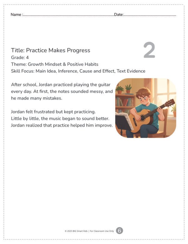 245-ฌ7-Persuasive Writing 4th Grade Growth Mindset Reading Comprehension Passages | Text Evidence