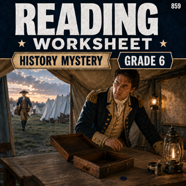 C01 Grade 6 American Revolution Historical Mystery Reading Comprehension Worksheets