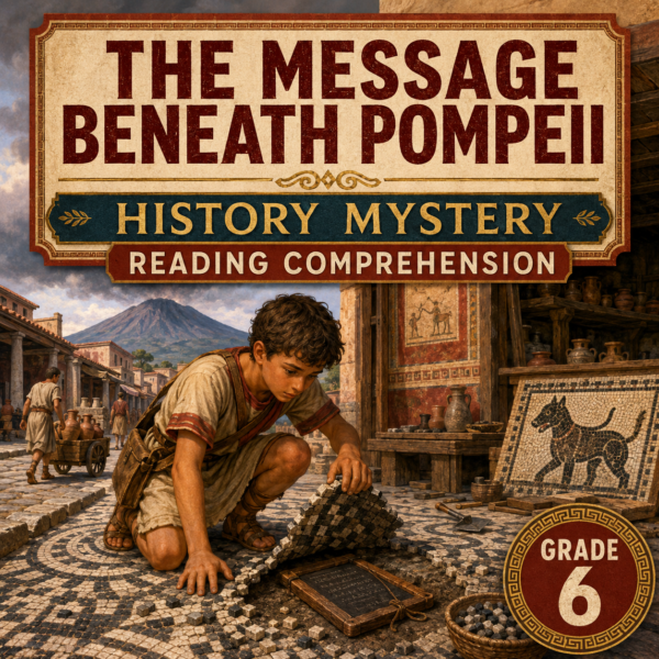 C5 Pompeii Reading Comprehension Mystery | Grade 6 Ancient Rome Worksheets