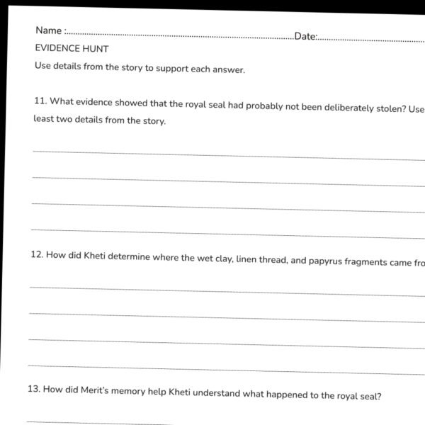 TPT603-G8-Secrets in the Windmill Ancient Egypt Historical Fiction Reading Comprehension | Grade 6 History Mystery